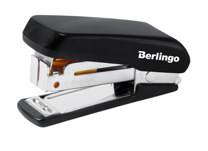 Степлер Berlingo №24/6, 26/6 20л Comfort мини пластиковый корпус, черный фото 1