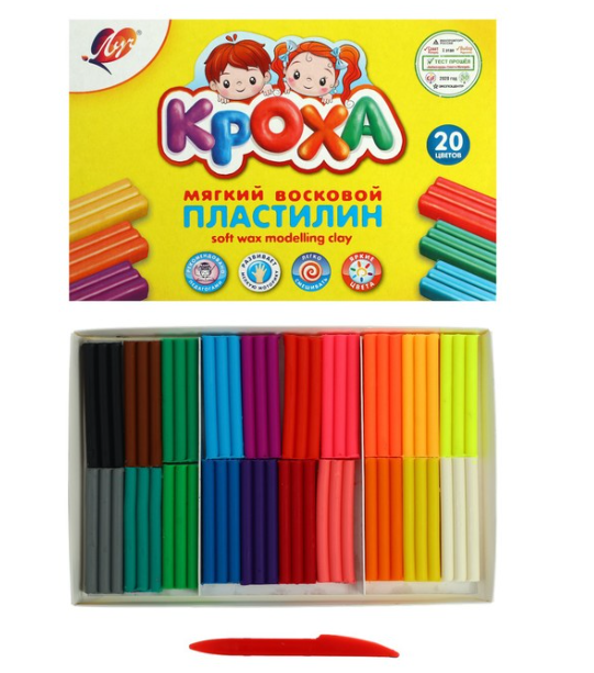 Пластилин Луч Кроха мягкий 20цв фото 1