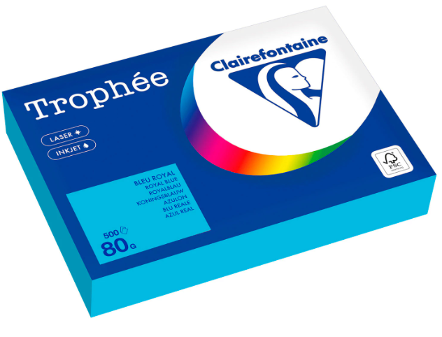 Бумага офисная CLAIREFONTAINE А4 80г/м 500л интенсив королевский синий 1976PC фото 1