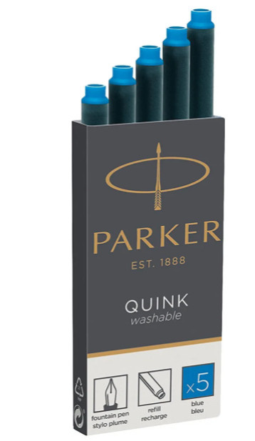 Баллончики PARKER Cartridge Quink смываемые синие 1шт фото 1