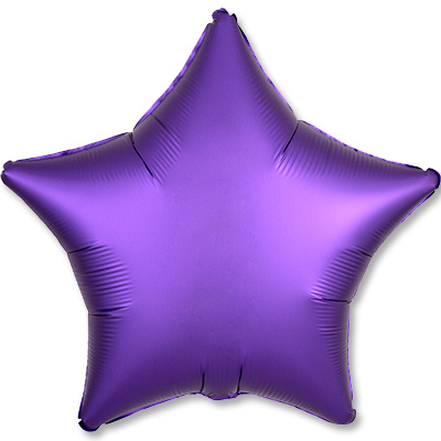 Шар фольга звезда 19" сатин Purple Royale фото 1