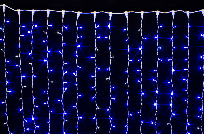 Гирлянда В 280 led занавес синий уличный белый про фото 1