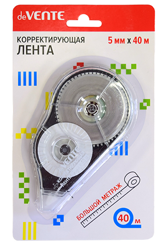 Корректирующая лента deVente 5мм*40м, картонный блистер, европодвес фото 1