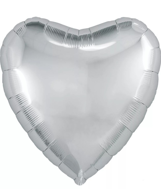 Шар фольга сердце 18" металлик Silver фото 1