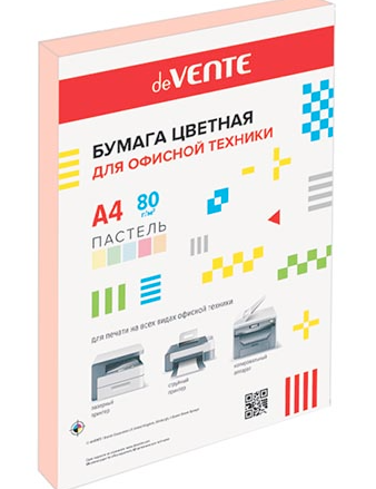 Бумага офисная deVente А4 пастель 50л 80г/м оранжевая фото 1