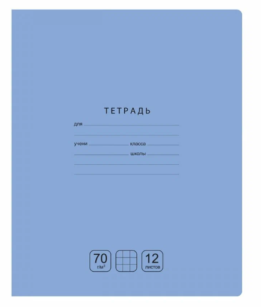 Тетрадь 12л клетка Отличная голубая 70г/м2 БД фото 1