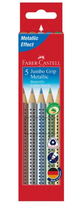 Карандаши Faber Castell 5цв Jambo Grip Metallic тр фото 1