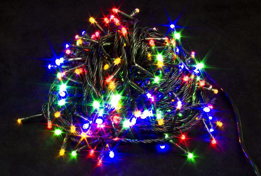 Гирлянда В 300 led шнурок мульти черн.пр 20м IP20 фото 1