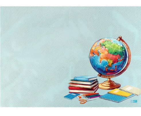 Плёнка для труда 73000 ГЛОБУС 50х70 см голубой ПВХ 130мкм фото 1