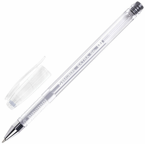 Ручка гелевая Brauberg EXTRA Silver 0,5мм серебристая 143913 фото 1