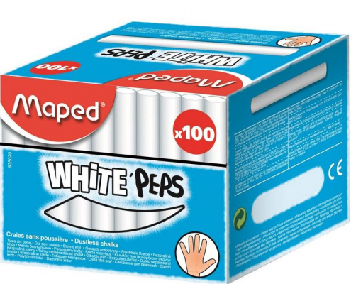 Мел Maped белый 100шт круглый фото 1