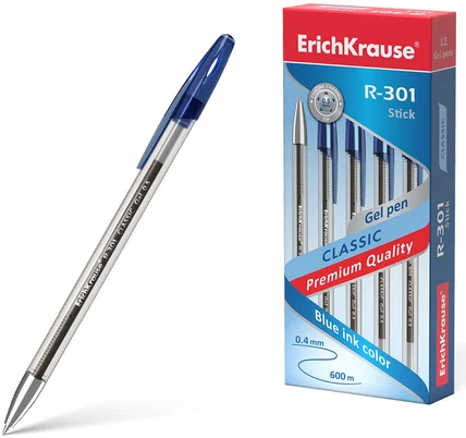 Ручка гелевая ЕК53346 R-301 Classic Gel Stick 0,5мм синяя фото 1
