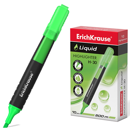 Текстовыделитель Erich Krause Liquid H-30 зеленый 1-3мм фото 1