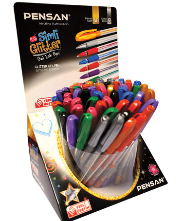 Ручка гелевая Pensan GLITTER GEL серебро 2280 фото 1