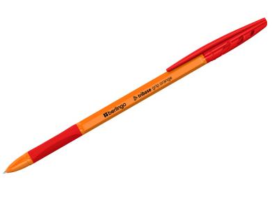 Ручка шар Berlingo Tribase grip orange 0,7мм красная грип фото 1