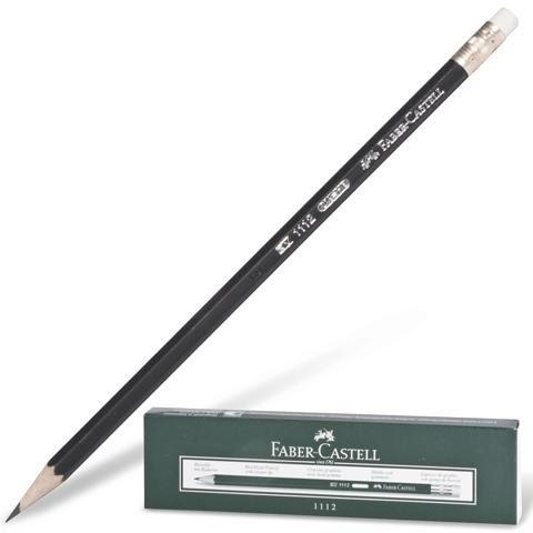 Карандаш ч/гр Faber Castell НВ 1112 заточ с ластик фото 1