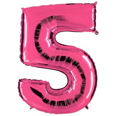 Шар фольга цифра 40" Pink 5 фото 1