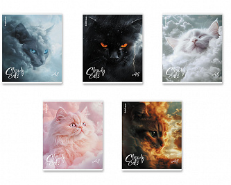 Тетрадь 48л Cloudy Cats Mix-pack Erich Krause фото 1