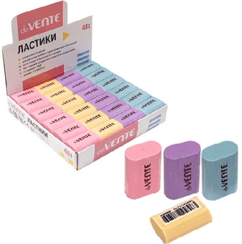 Ластик deVente Pastel 22*18*10мм прямоугольный фото 1