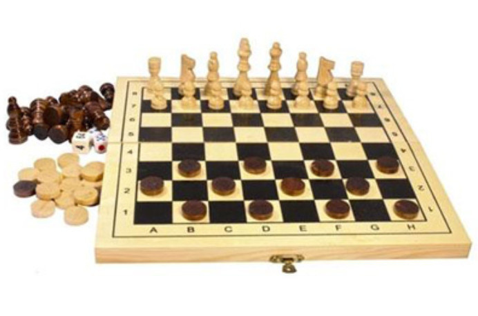 Шахматы шашки нарды 28,5*14,2*2,8см (дерево) фото 1