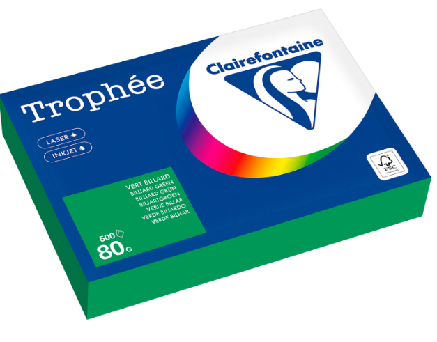Бумага офисная CLAIREFONTAINE А4 80г/м 500л интенсив травяной 1991C фото 1