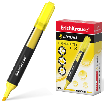 Текстовыделитель Erich Krause Liquid H-30 желтый 1-3мм фото 1