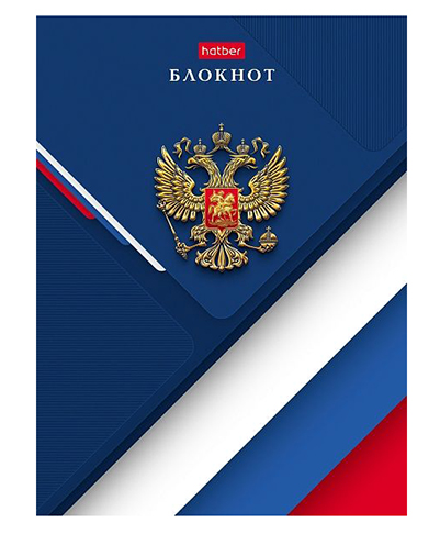 Записная кн Хатбер А6 64л Россия клетка/линия, сшивка, обложка - матовый фото 1