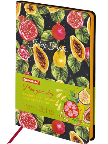 Ежедневник Brauberg недатир А5 Vista 138*213мм 160л под кожу Fruit story 112024 фото 1