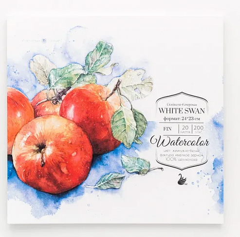 Склейка для акварели "White Swan", Fin, 200 г/м2, 19х17 см, 20л фото 1
