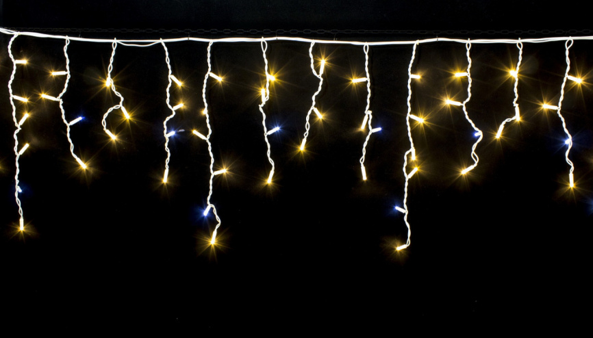 Гирлянда В 100 led бахрома тепло-белый бел.пр кауч фото 1