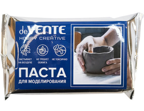 Масса для моделирования deVente Hobby creative серая 150г, самозатвердевающая фото 1