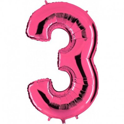 Шар фольга цифра 40" Pink 3 фото 1