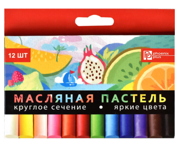 Пастель Феникс 12цв Фрукты масляная 59085 фото 1