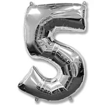 Шар фольга цифра 40" Серебро 5 фото 1