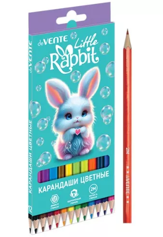 Карандаши deVente 12цв Little Rabbit 2М шестигранные деревянные фото 1
