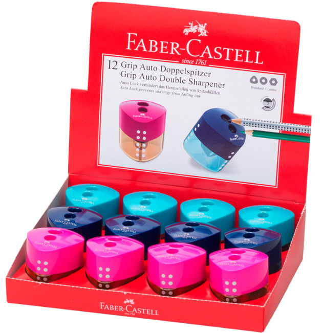 Точилка Faber Castell Grip Auto 2отв контейнер роз фото 1
