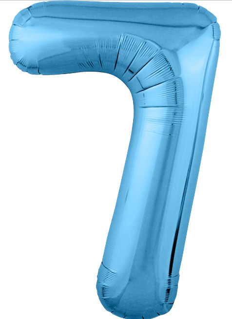 Шар фольга цифра 40" Холодный голубой Slim 8 фото 2