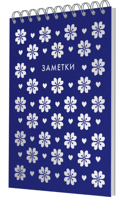 Блокнот КЭ А6 90л Velvet Blue 7 клетка белый спираль фото 1