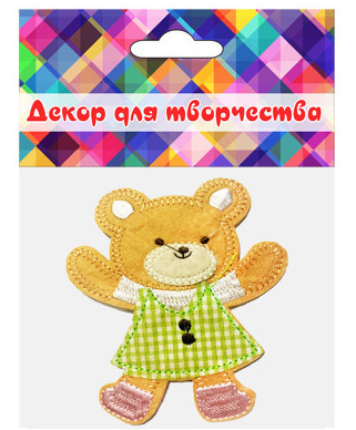 Термонаклейка с вышивкой Мишка 85*100мм 1шт КТ-003 фото 1