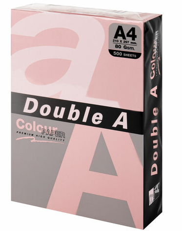 Бумага офисная DOUBLE A А4 80г/м2 500л пастель розовый фламинго фото 1