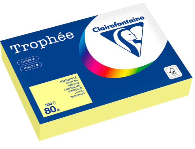 Бумага офисная CLAIREFONTAINE А4 80г/м 500л интенсив лимонно-желтый 1778PC фото 1