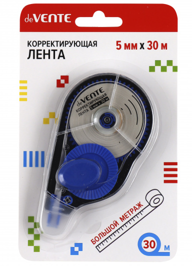 Корректирующая лента deVente 5мм*30м картонный блистер, европодвес фото 1