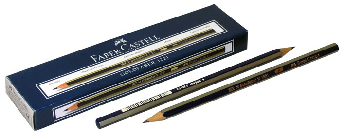 Карандаш ч/гр GoldFaber 2В синий с золотой пол фото 1